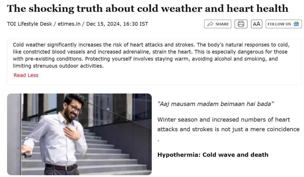 The shocking truth about cold weather and heart health